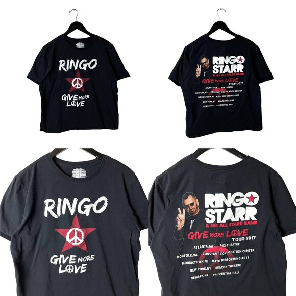 Ringo Starr Give More Love T Shirt Womens Black XL Extra Large Graphic Tee Logo - Picture 1 of 16
